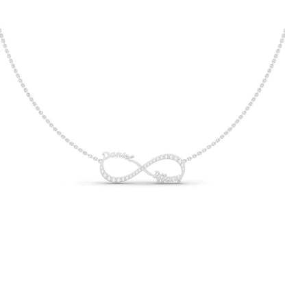 Personalised Lab Diamond Infinity Nameplate (14k, 925 Vermeil)