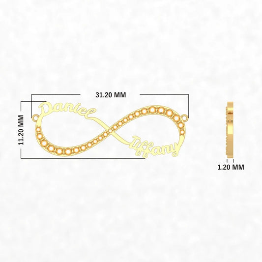 Personalised Lab Diamond Infinity Nameplate (14k, 925 Vermeil)