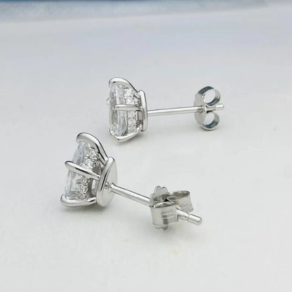 Pear Royale Moissanite Studs (2TCW, Platinum Vermeil)