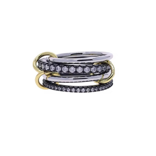 Black & Silver Spinelli Inspired Ring