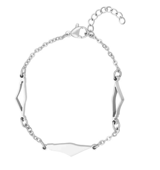 Silver Triple Map Palestine Bracelet