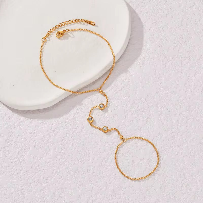 Gold Cubic Intrigue Hand Drape Chain