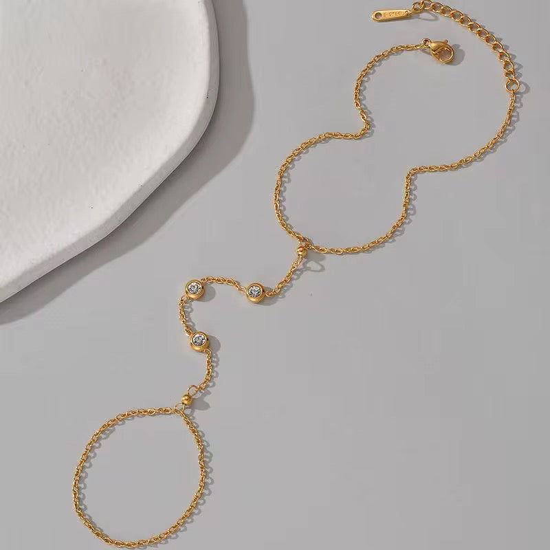 Gold Cubic Intrigue Hand Drape Chain