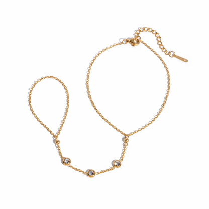 Gold Cubic Intrigue Hand Drape Chain