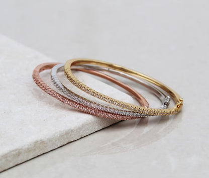 Classic Micro Pave Tennis Bangle (Gold, Silver, Rose)