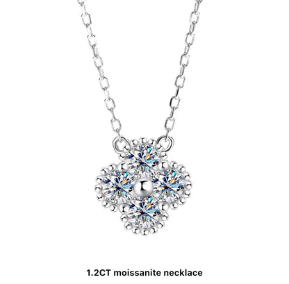 Silver Moissanite Clover Set (925, 4.8 TCW)