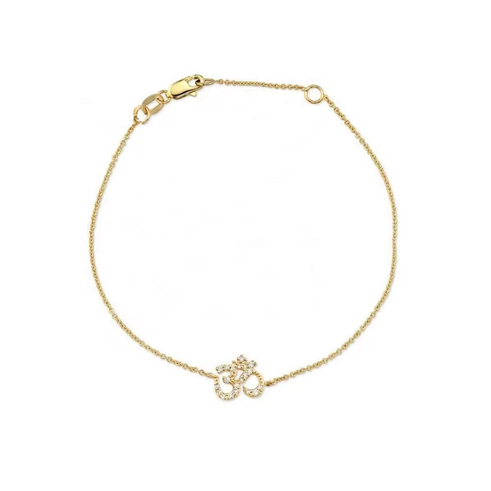 Gold NSCD Sparkle Aum Bracelet (925, 18k Vermeil)