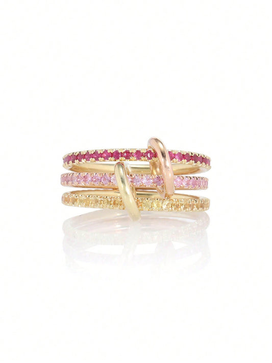 Pink & Yellow Love Spinelli Inspired Ring (925, 18k Vermeil)