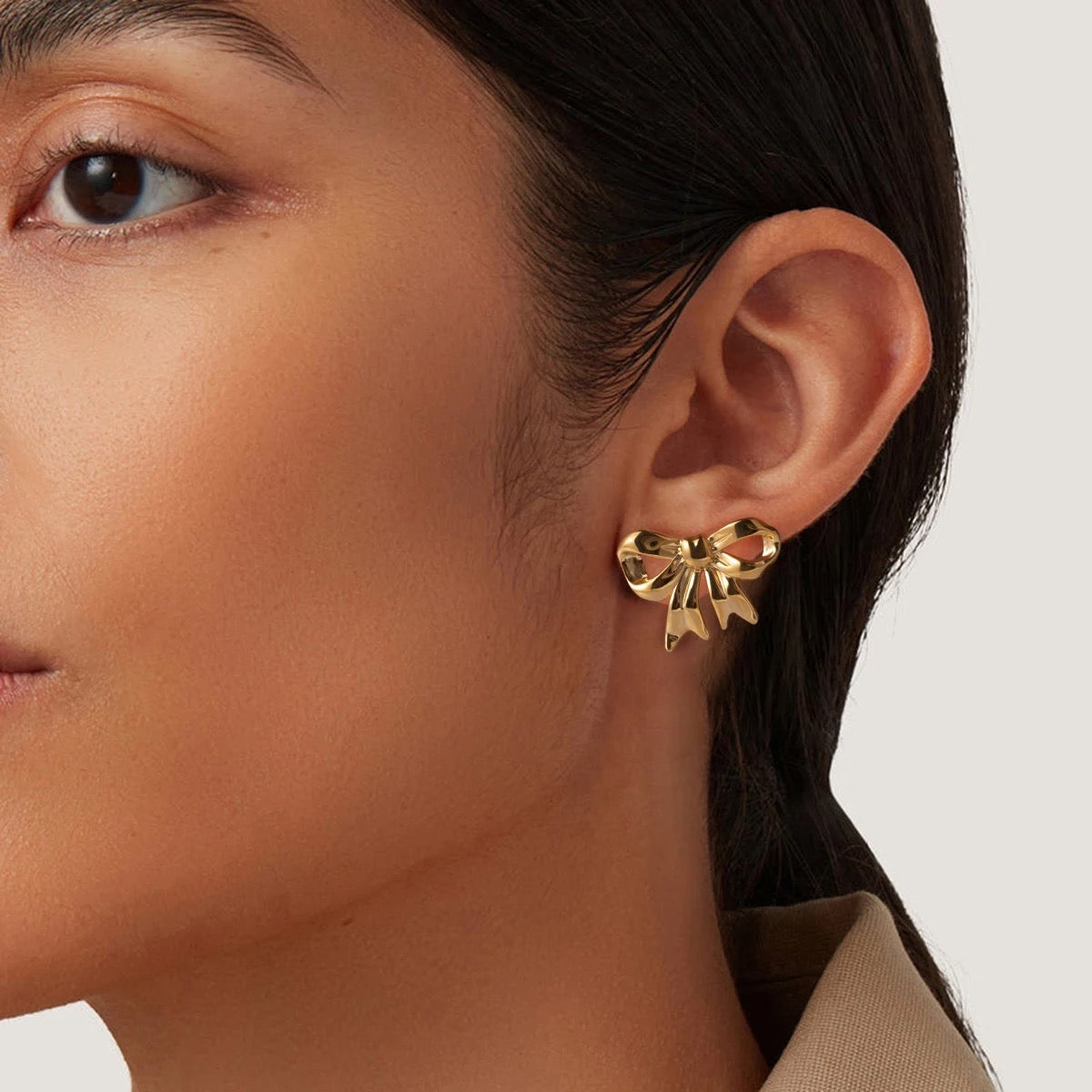 All Wrapped Up Exaggerated Bow Earring (Gold & Silver)