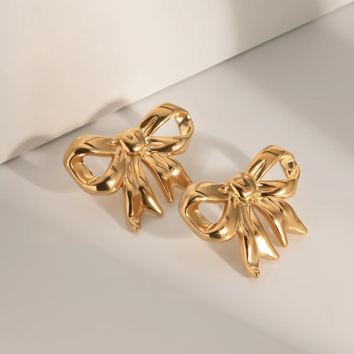 All Wrapped Up Exaggerated Bow Earring (Gold & Silver)