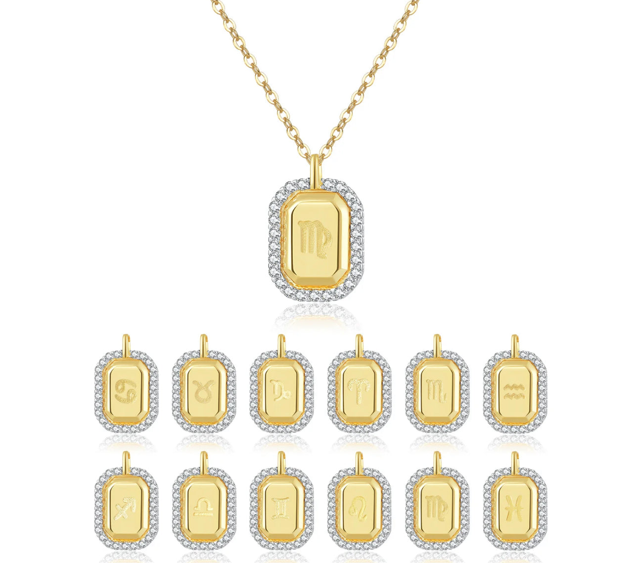 Kiss Of The Stars Constellation Necklace (925, Gold Vermeil)