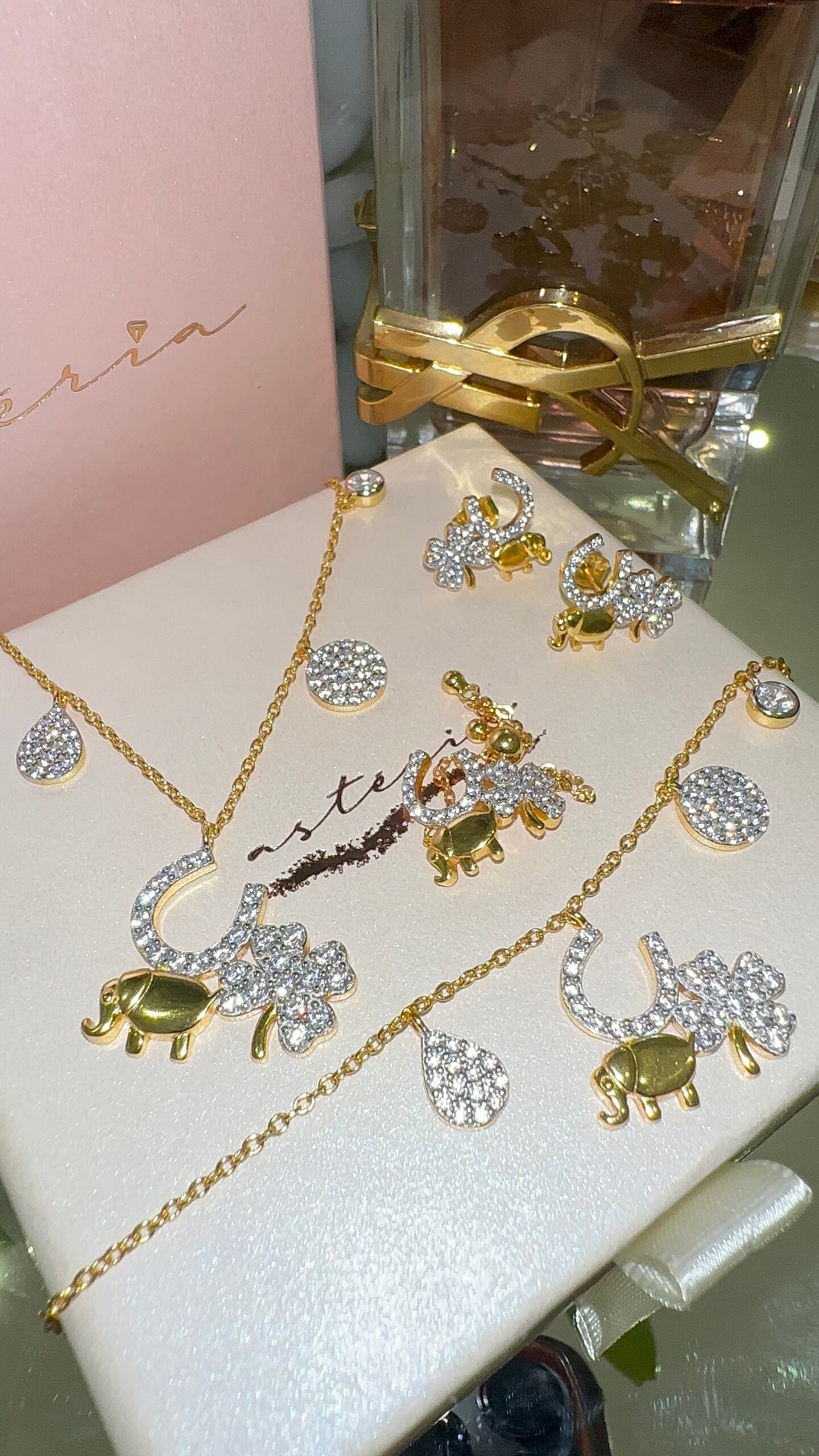 Designer Gold Love, Luck & Abundance NSCD Charm Set (925,18k Vermeil)