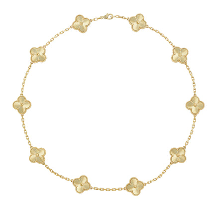 Gold Vintage Clover Necklace (925, 45cm heavyweight)
