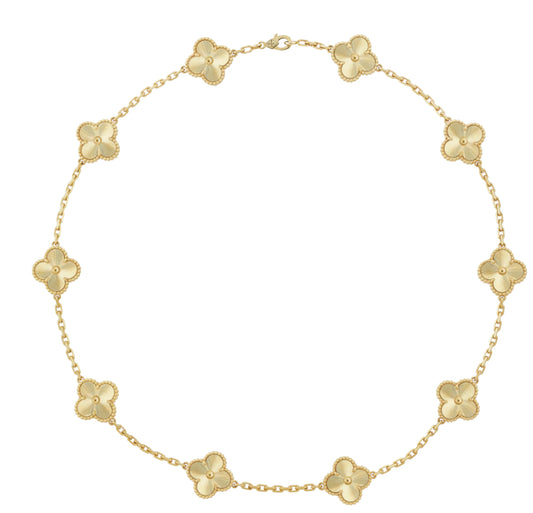 Gold Vintage Clover Necklace (925, 45cm heavyweight)