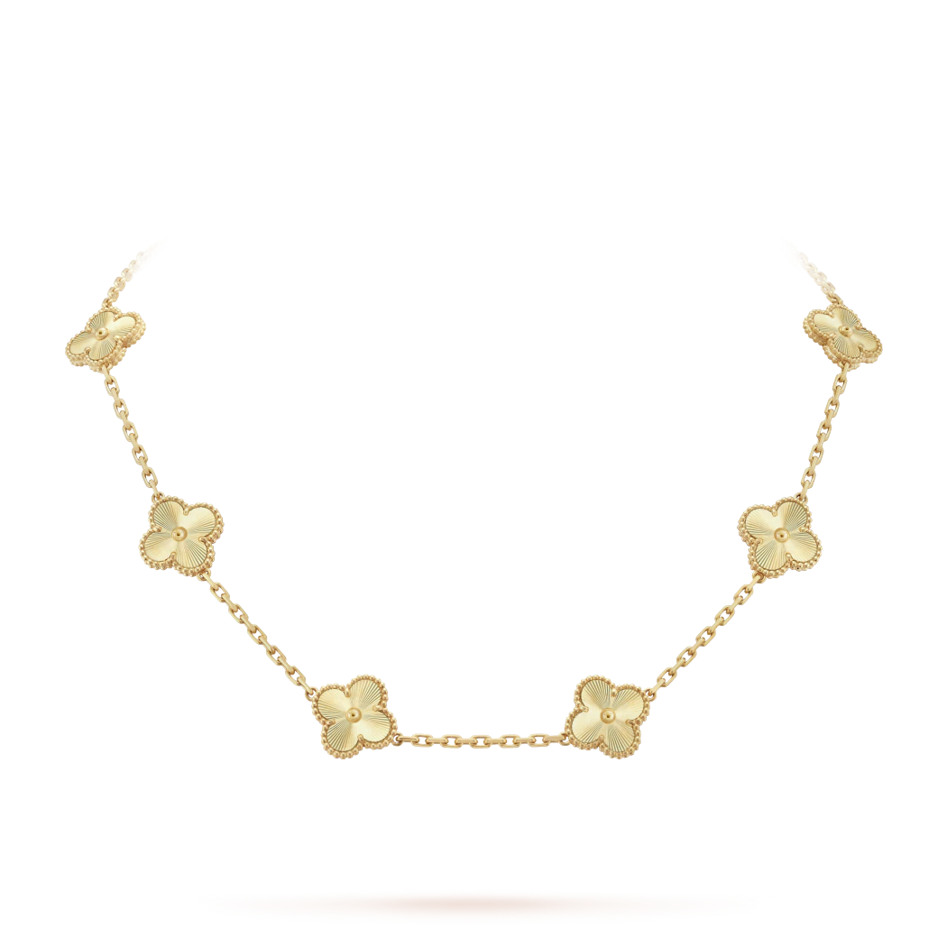 Gold Vintage Clover Necklace (925, 45cm heavyweight)