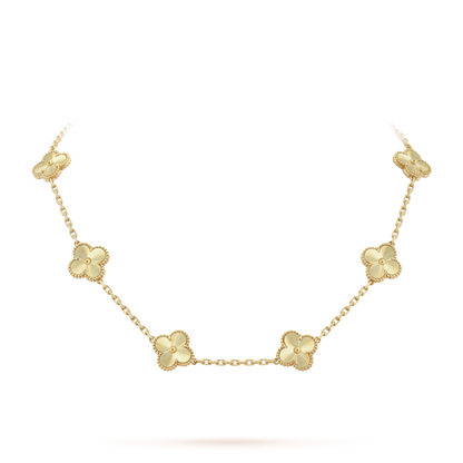 Gold Vintage Clover Necklace (925, 45cm heavyweight)