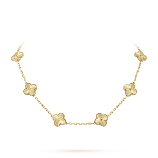 Gold Vintage Clover Necklace (925, 45cm heavyweight)