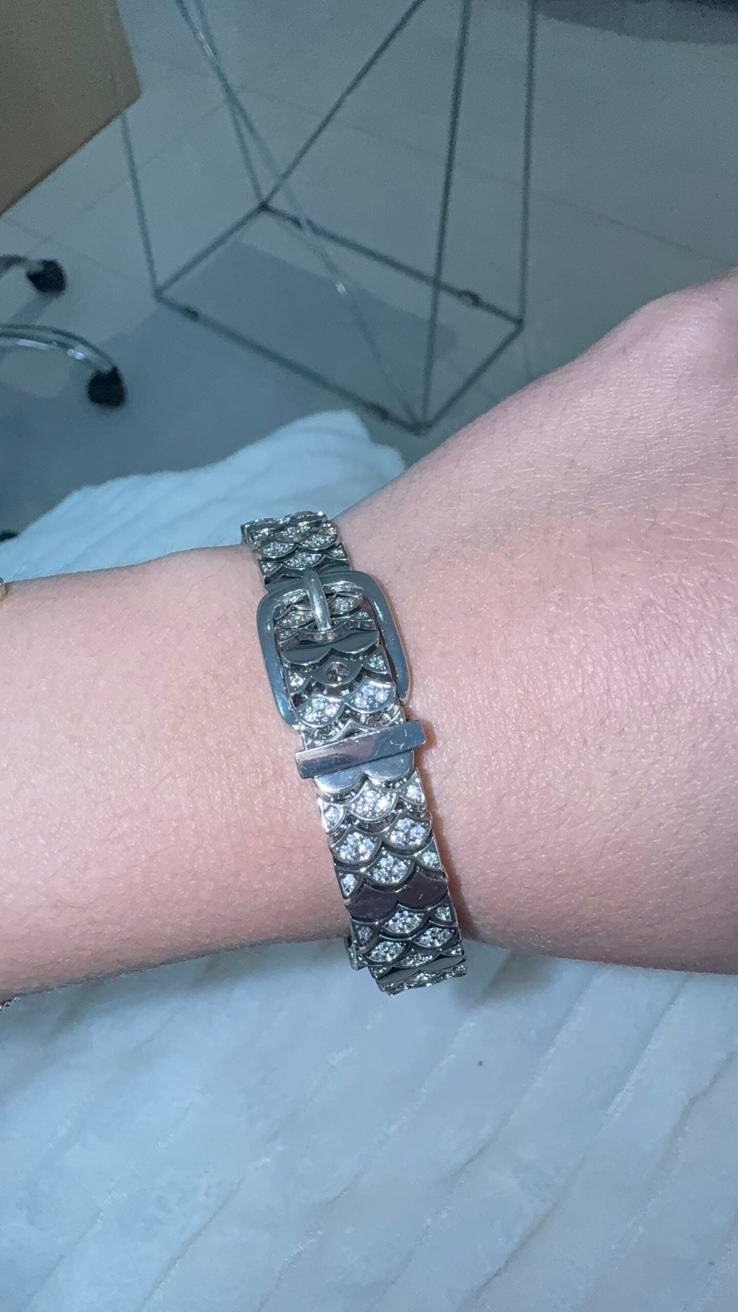 Full Pave Belt Buckle Bracelet (Gold, Silver, Rose)