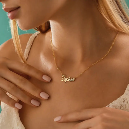Personalised Nameplate Necklace (Gold, Silver, Rose)