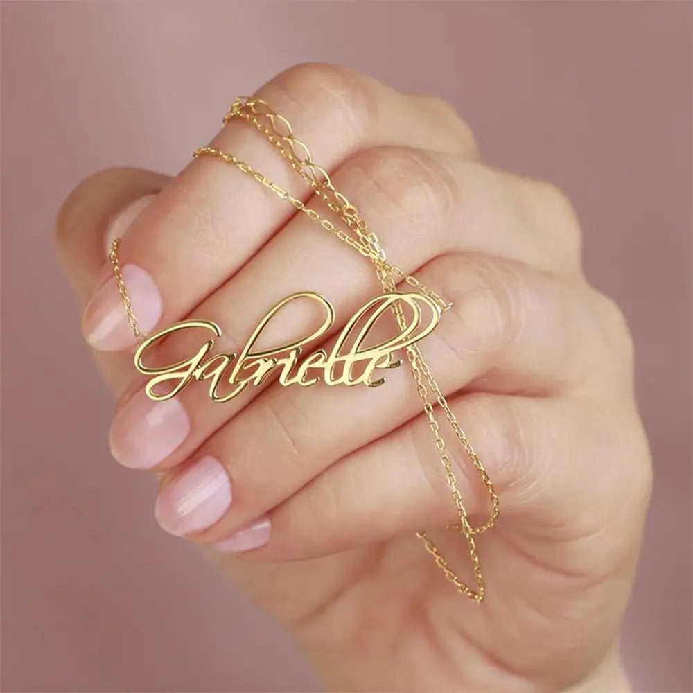 Personalised Nameplate Necklace (Gold, Silver, Rose)