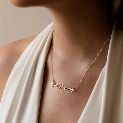 Personalised BirthFlower Name Necklace/Bracelet (Gold, Silver, Rose)