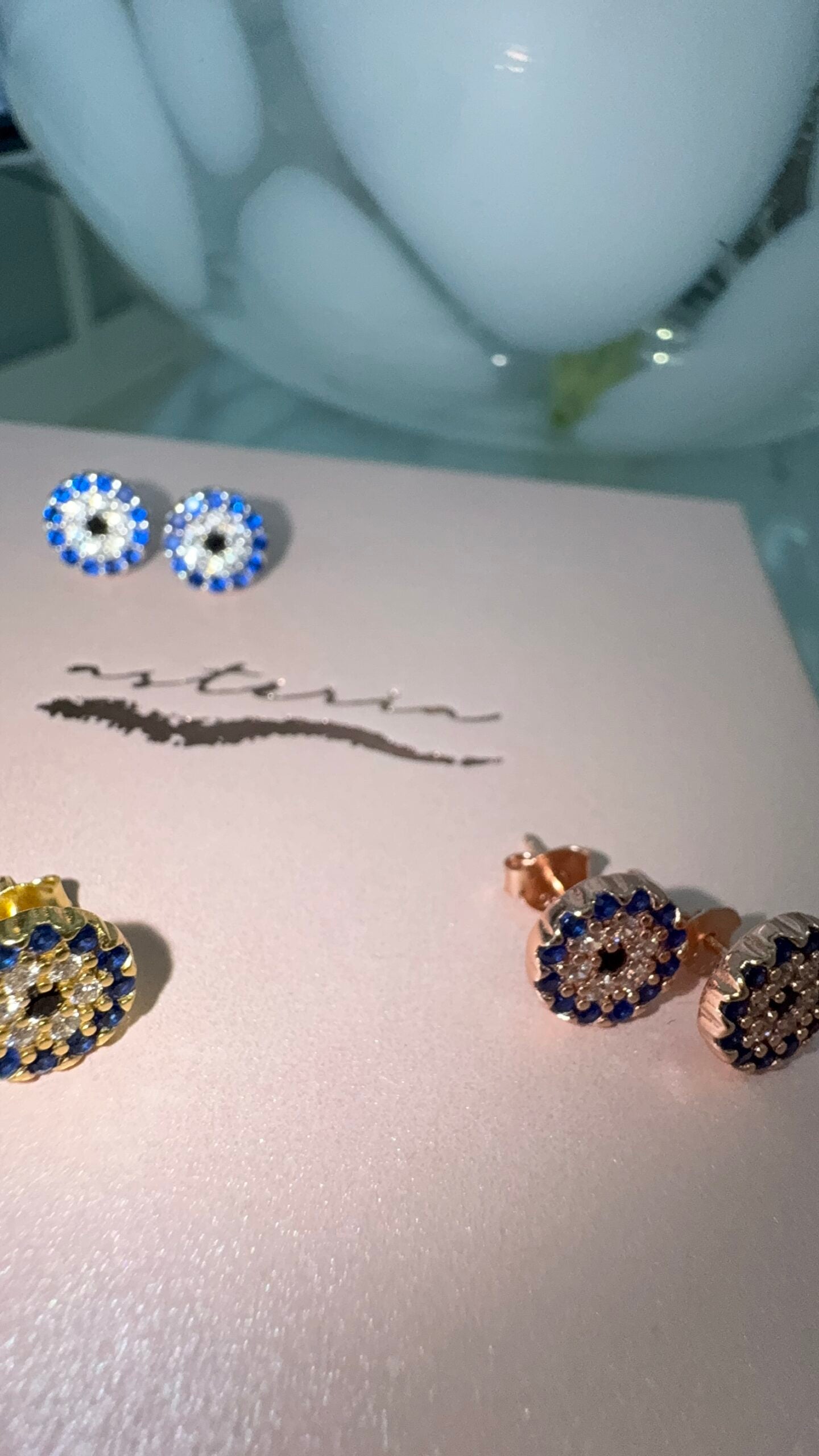 Luce NSCD Evil Eye Stud (925, 18k Vermeil, Gold Silver, Rose)