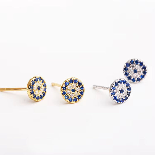 Kids Mini Evil Eye Stud Earring (925, Gold, Silver)