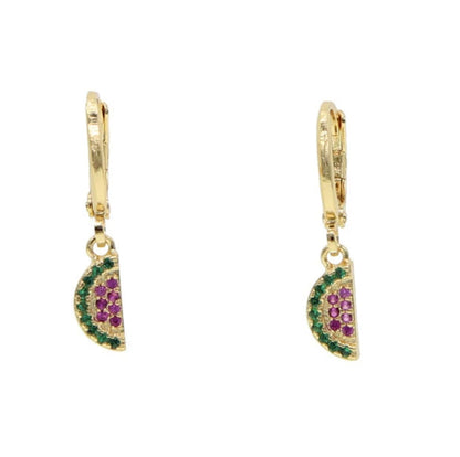 Gold Cutesy Watermelon Drop Earring