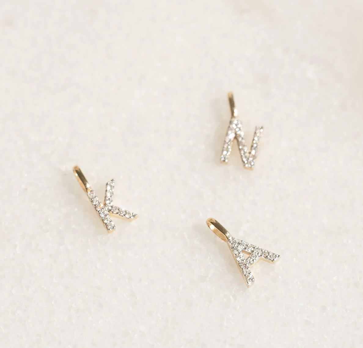 Gold Cutesy Initial Cubic Dangle Necklace (925)