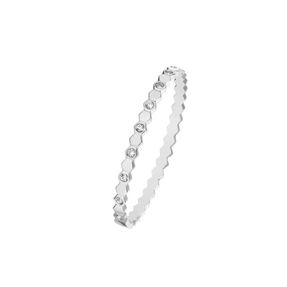 Silver Honeycomb Bangle (S.Steel)