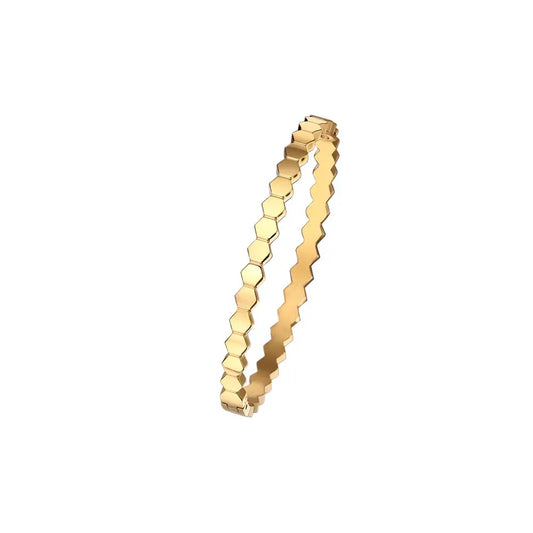 Gold Honeycomb Bangle (S. Steel)