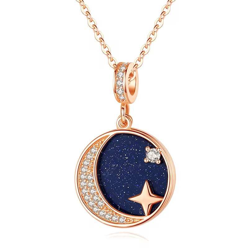 Blue Sandstone Interstellar Necklace (925, Vermeil Gold, Silver, Rose)