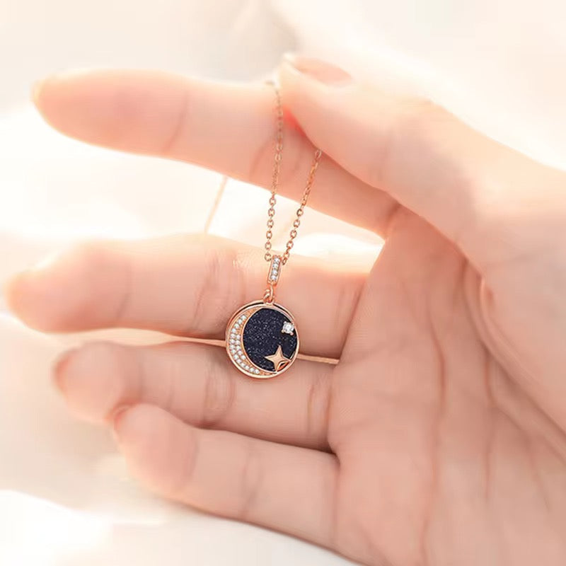 Blue Sandstone Interstellar Necklace (925, Vermeil Gold, Silver, Rose)