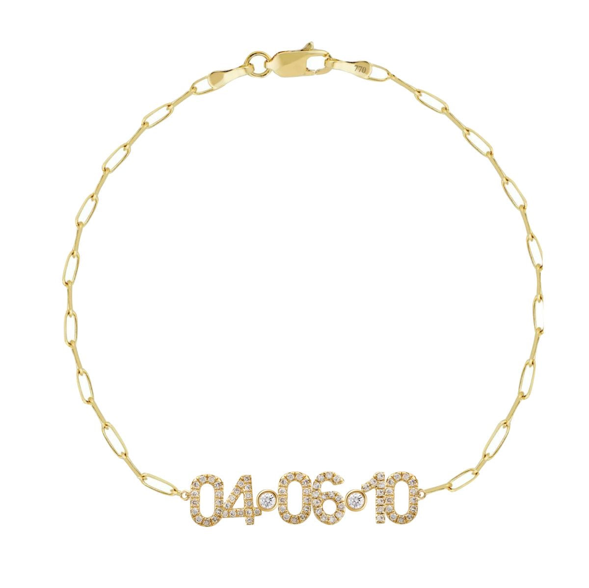 Numerology Paperclip Bracelet (Gold, Silver, Bronze)