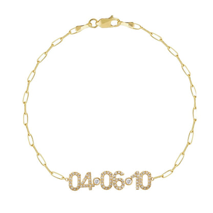 Numerology Paperclip Bracelet (Gold, Silver, Bronze)