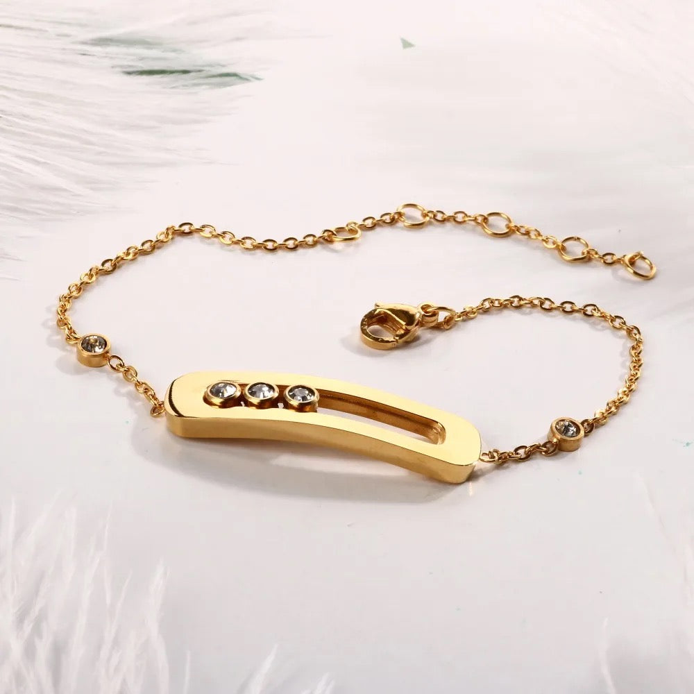 Gold Steel Movestone Bracelet