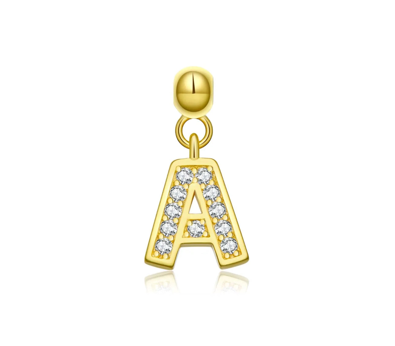 Elite Series Gold Pave NSCD Initial Charms (925, Vermeil)