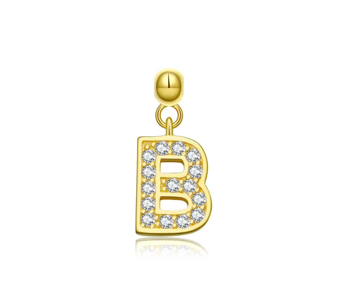 Elite Series Gold Pave NSCD Initial Charms (925, Vermeil)