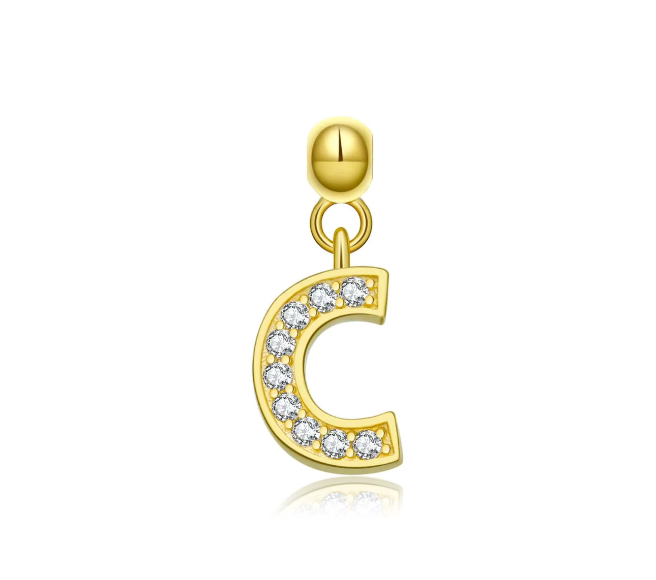 Elite Series Gold Pave NSCD Initial Charms (925, Vermeil)