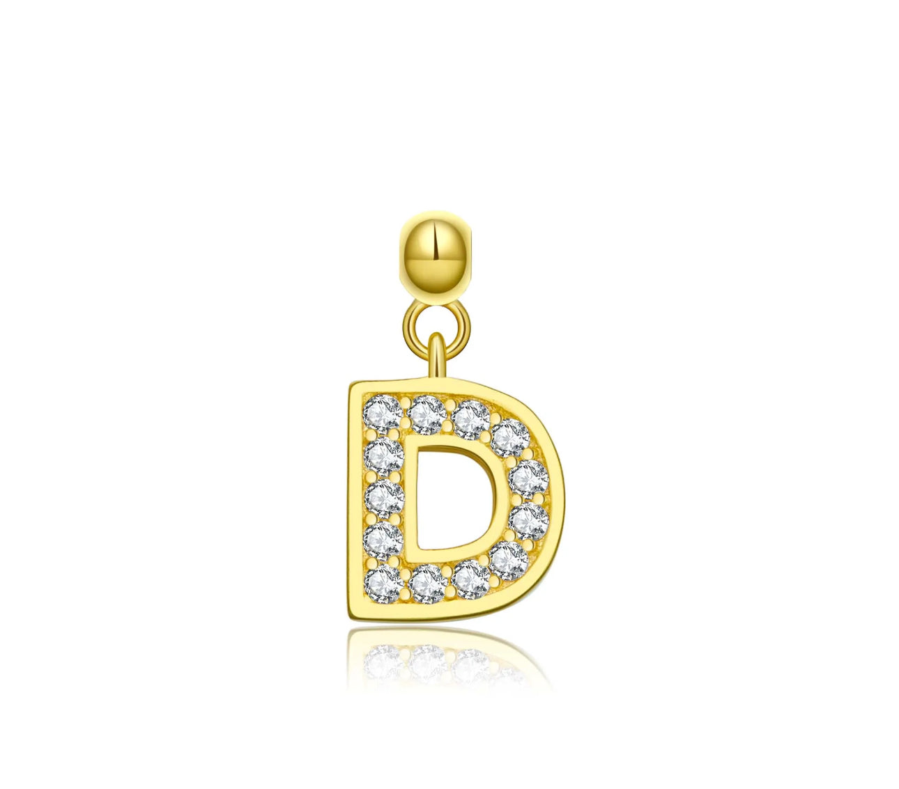 Elite Series Gold Pave NSCD Initial Charms (925, Vermeil)