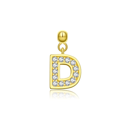 Elite Series Gold Pave NSCD Initial Charms (925, Vermeil)
