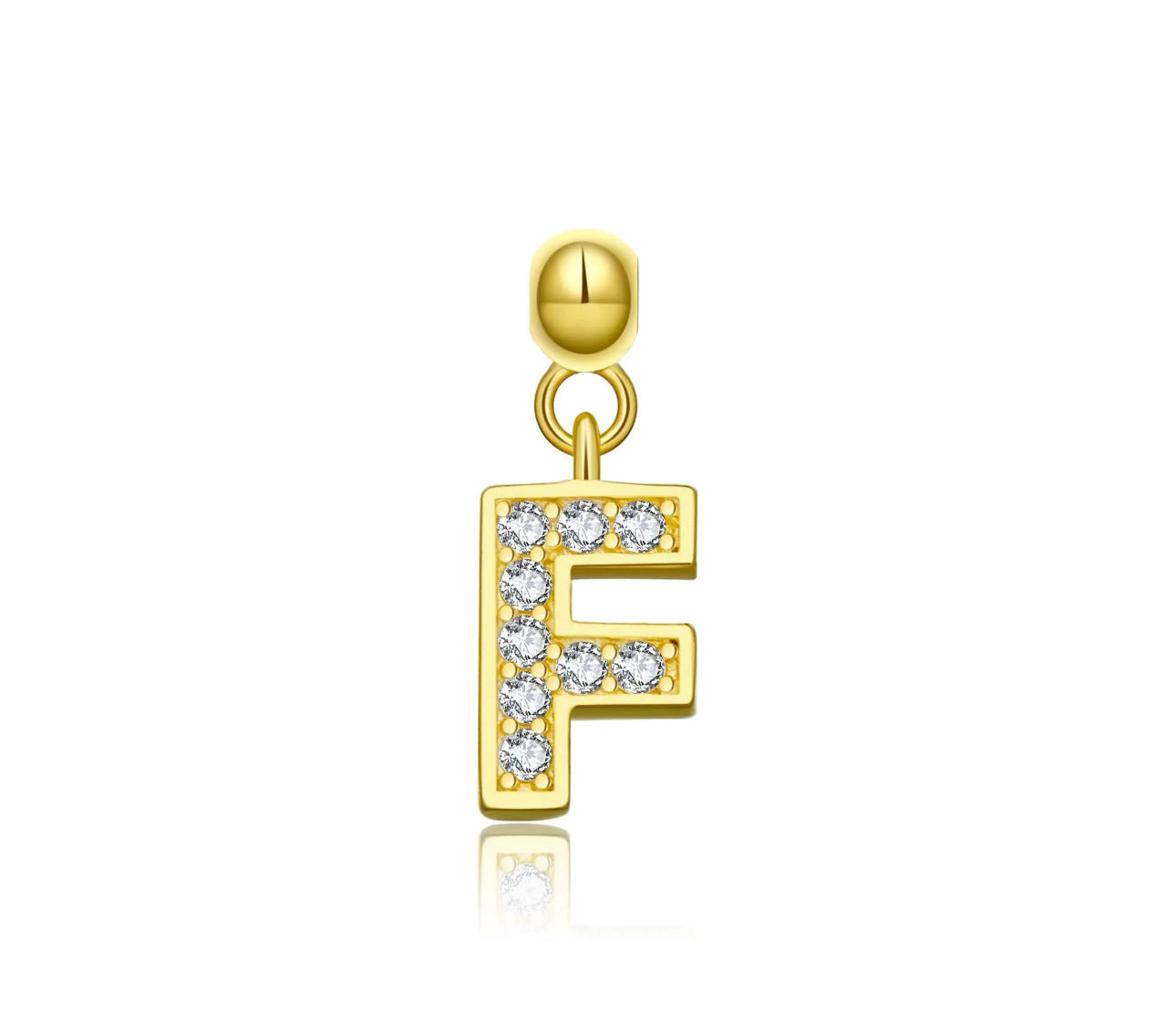 Elite Series Gold Pave NSCD Initial Charms (925, Vermeil)