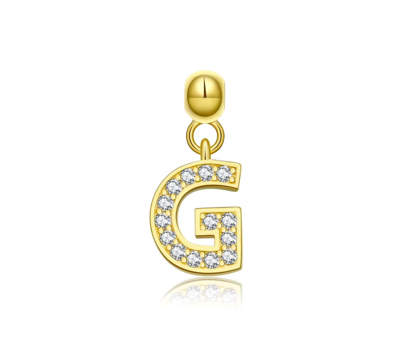 Elite Series Gold Pave NSCD Initial Charms (925, Vermeil)