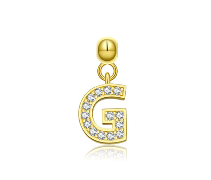 Elite Series Gold Pave NSCD Initial Charms (925, Vermeil)