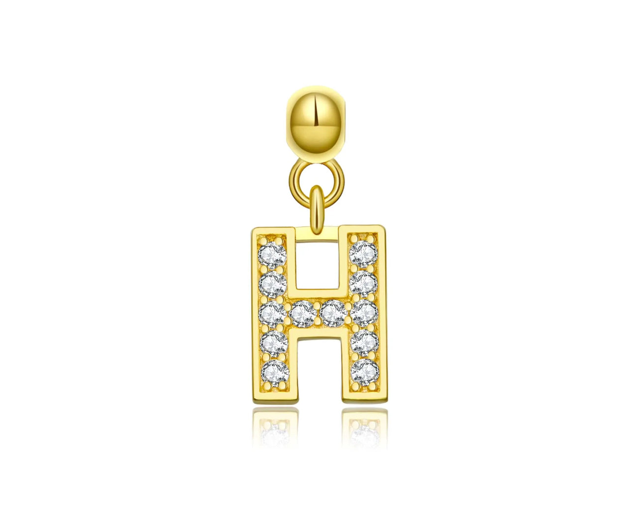 Elite Series Gold Pave NSCD Initial Charms (925, Vermeil)