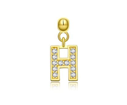 Elite Series Gold Pave NSCD Initial Charms (925, Vermeil)