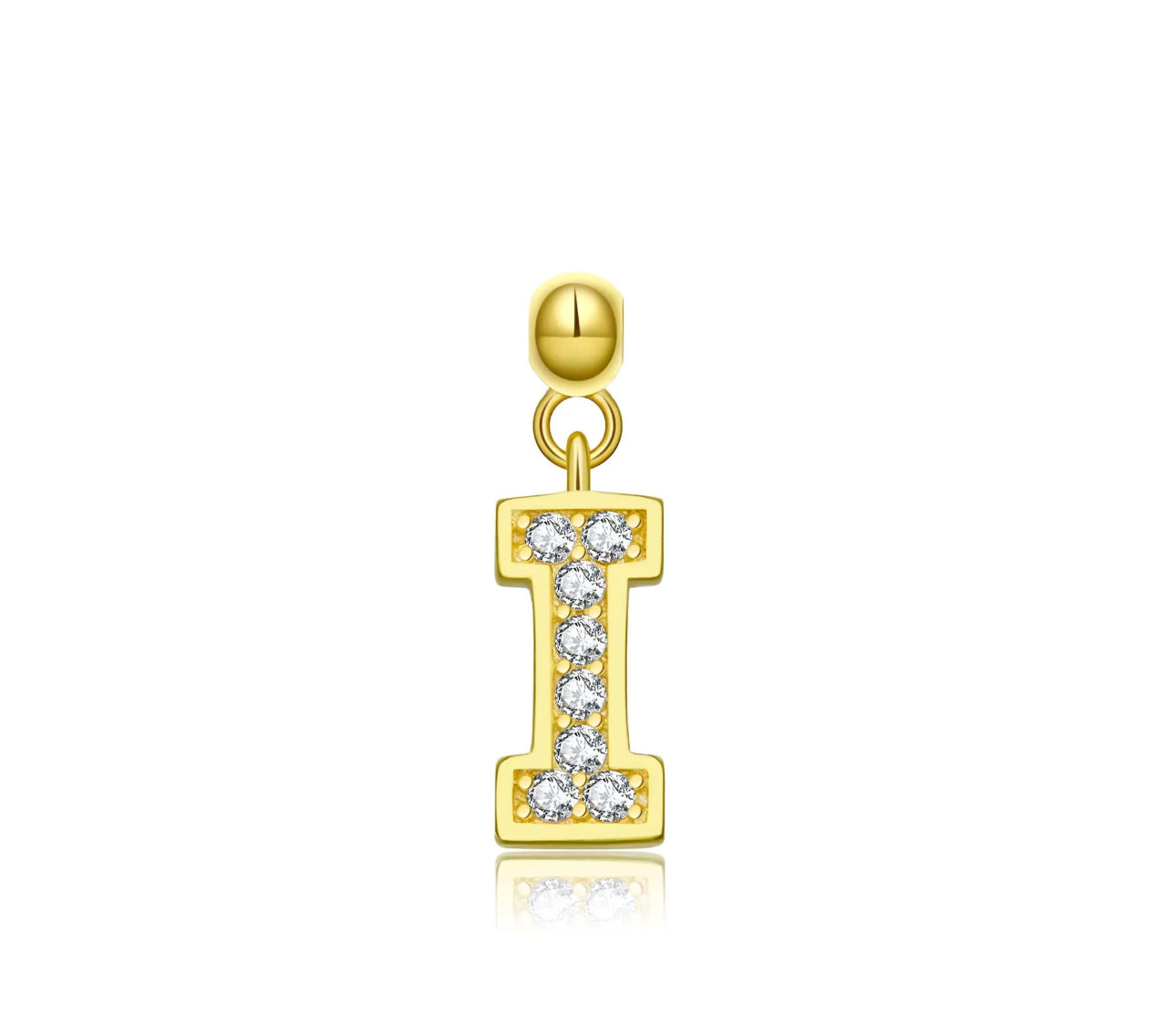 Elite Series Gold Pave NSCD Initial Charms (925, Vermeil)