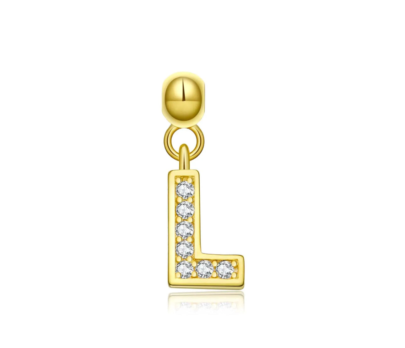 Elite Series Gold Pave NSCD Initial Charms (925, Vermeil)
