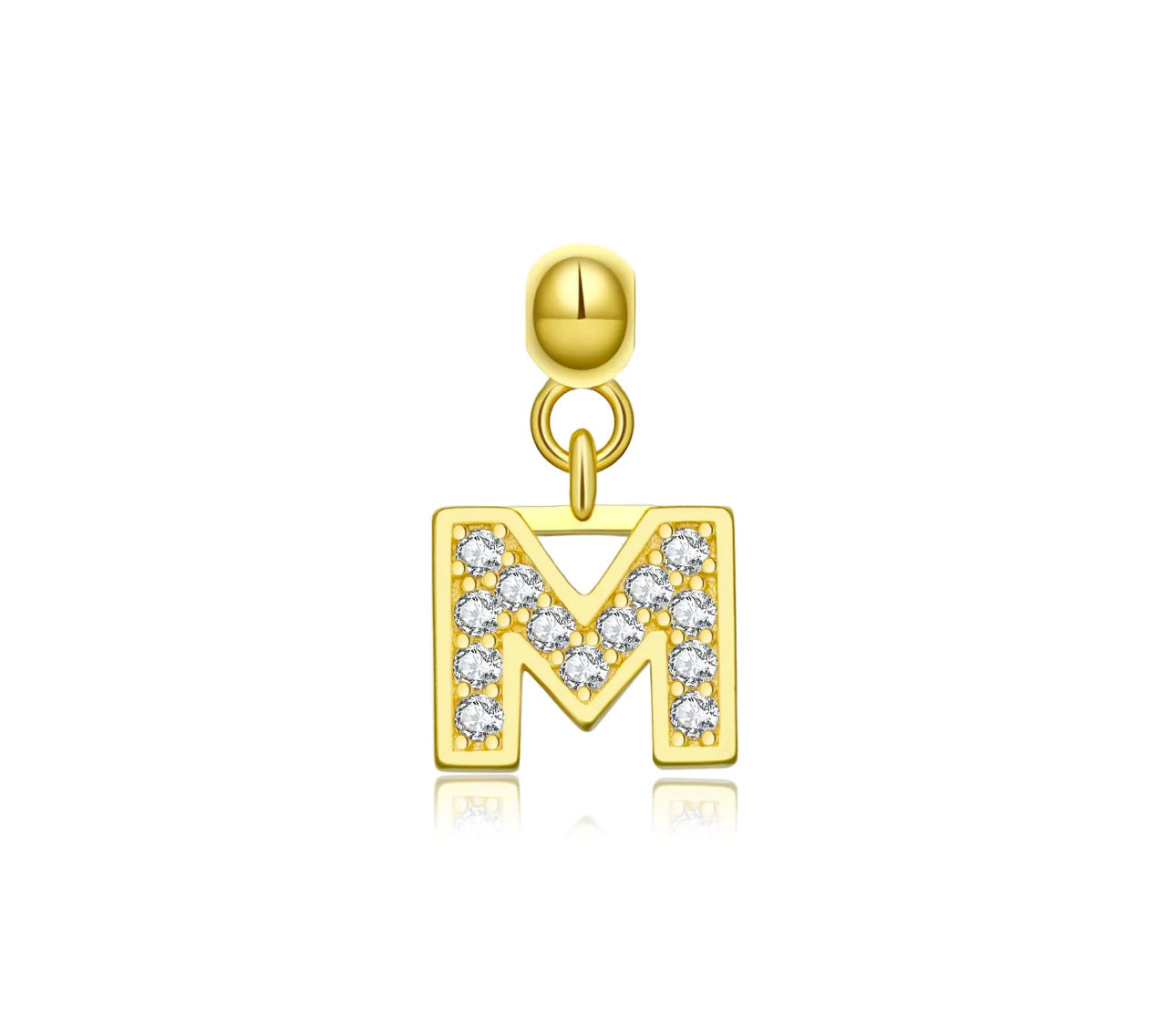 Elite Series Gold Pave NSCD Initial Charms (925, Vermeil)