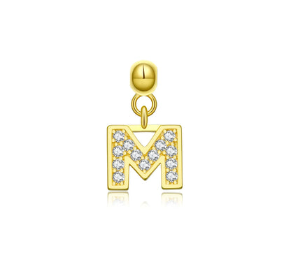Elite Series Gold Pave NSCD Initial Charms (925, Vermeil)